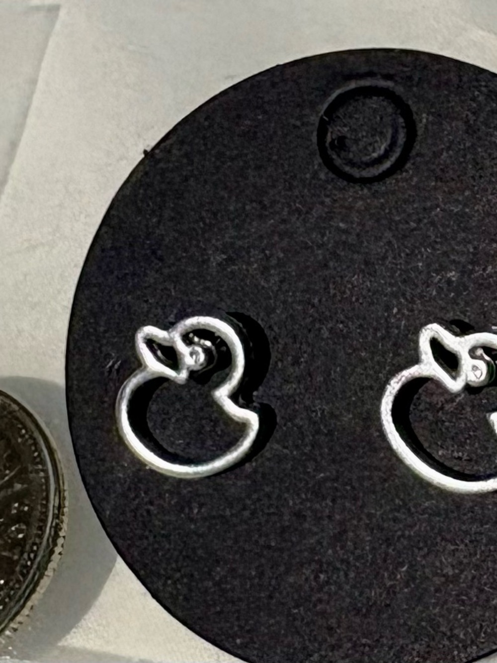 Silver Duck Stud Earrings - Cute Minimalist